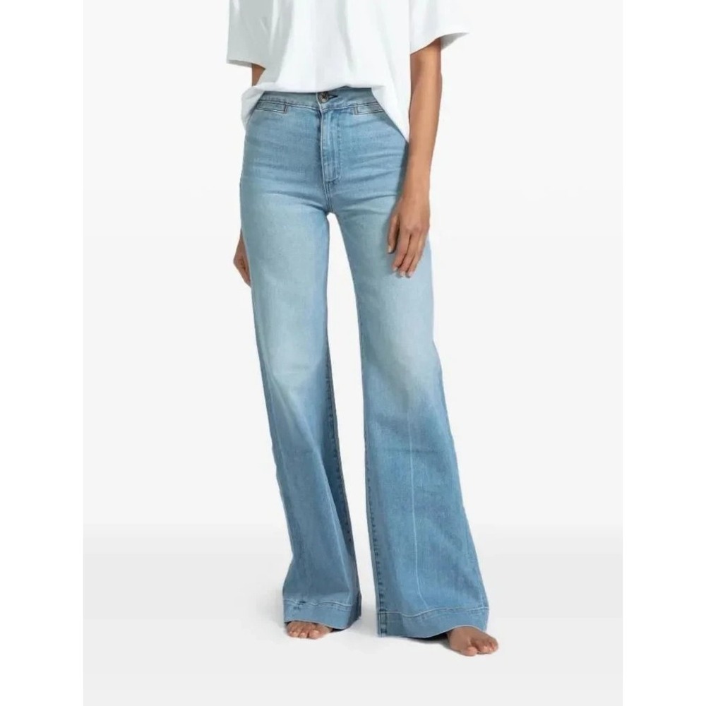 ASKK NY | Brighton 34, High-Rise, Wide-Leg, Keel Over Light Blue Women's Jeans